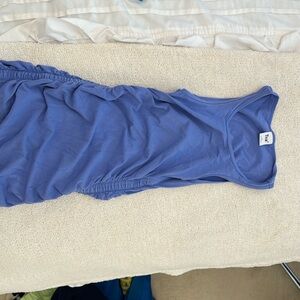 TNA aritzia purple mini dress scrunch on side